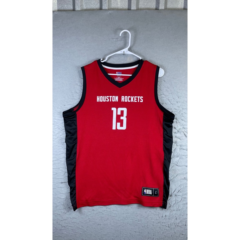 NBA Houston Rockets Basketball Jersey Mens Large Red Excellent James Harden 13